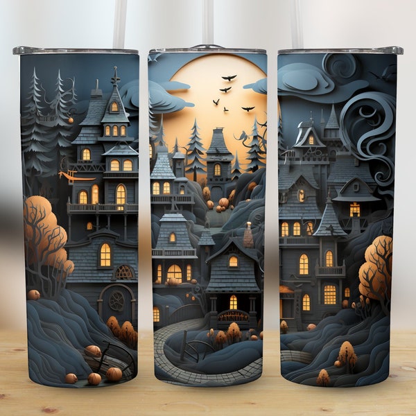 Shadow Box SVG Halloween Sublimation Tumbler Designs Shadow Box SVG Halloween Sublimation Tumbler Designs