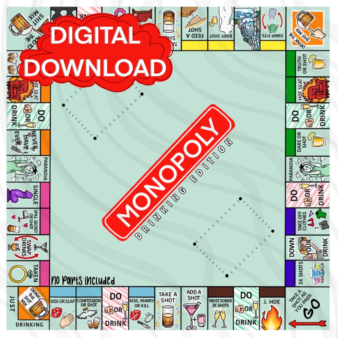 Monopoly Drinking Game Digital Download Etsy