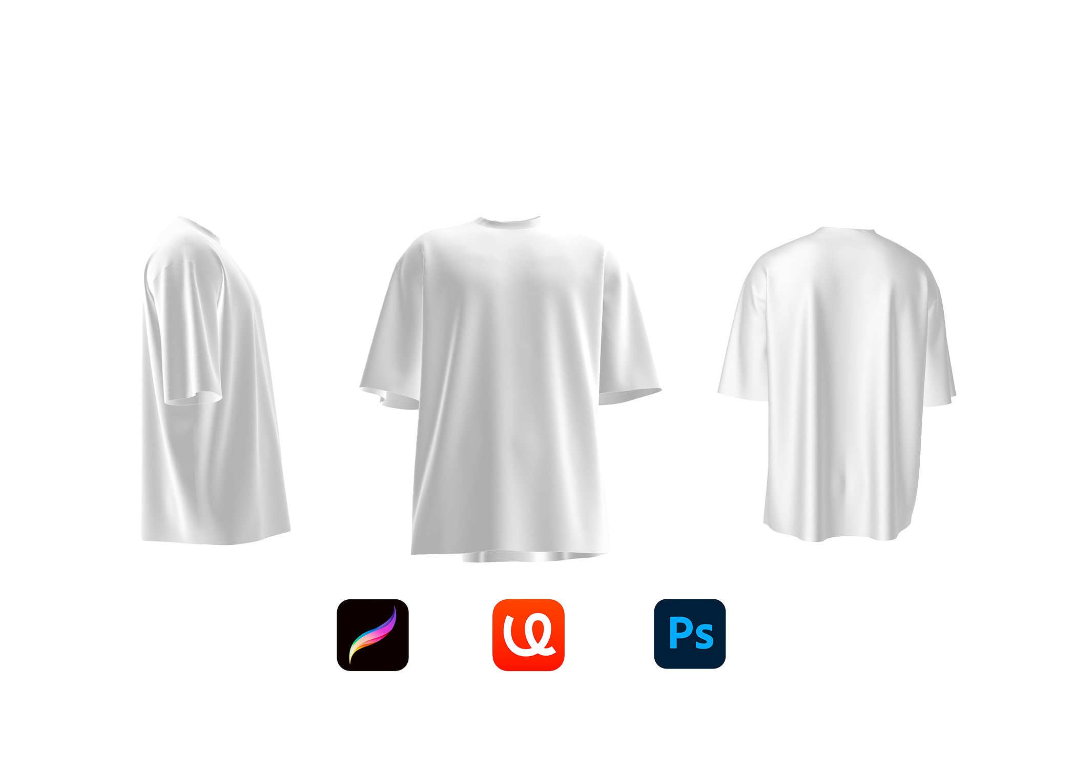 White Oversized T-shirt 3D Mockup