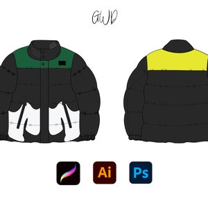 Custom Streetwear Puffer Coat Mockup