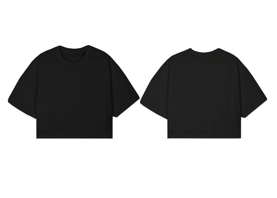 Organic Black Oversized Crop T-Shirt