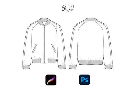 Track Jacket Template Mockup