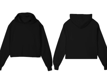 Black Cropped Hoodie Mockup