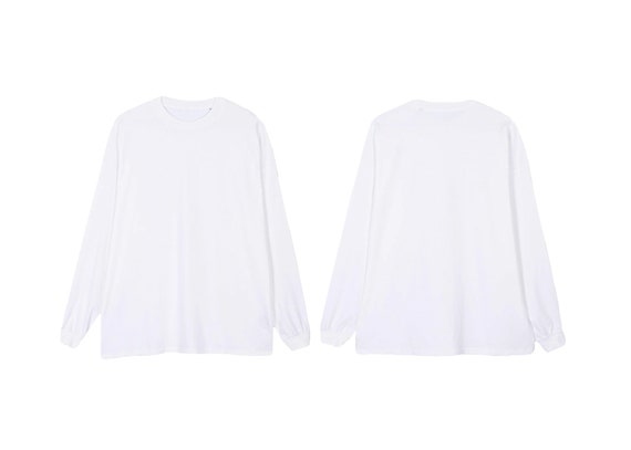Long Sleeve White Oversize Tee Mockup - Etsy