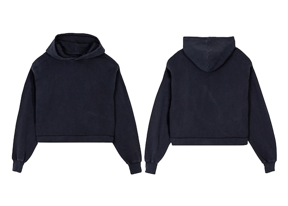 Vintage Black Cropped Hoodie Mockup Etsy UK