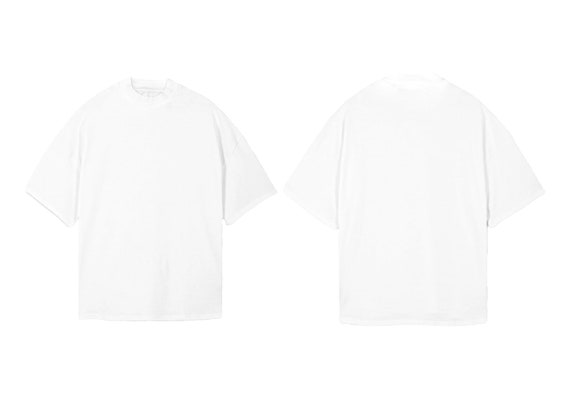 White Oversize Mock Neck Tee Mockup - Etsy