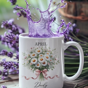 Celebrate Purity, Innocence, Loyalty with the Enchanting Daisy ceramic Mug. Gift for her. Gift for him. Birthday gift. Family/Friend gift.