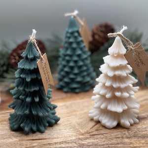 Set of Three Christmas Tree Candles | Hand-poured | All-Natural Soy Wax | Custom Scent &  Color