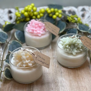 Chrysanthemum Flower Candle | 3oz | Custom Scent & Color