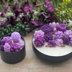 Purple Variety Succulent Candle | Custom Scented Candle | Hand-poured with All-Natural Soy and Coconut Wax