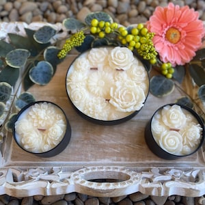 Flower Garden Candle | Crackling Wooden Wick | Custom Scented Candle | Hand-Made | All-Natural Soy Wax