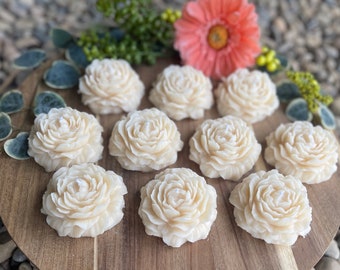 Peony Flower Candle | Handmade | 3in Soy Wax Candle | Custom Scent & Color