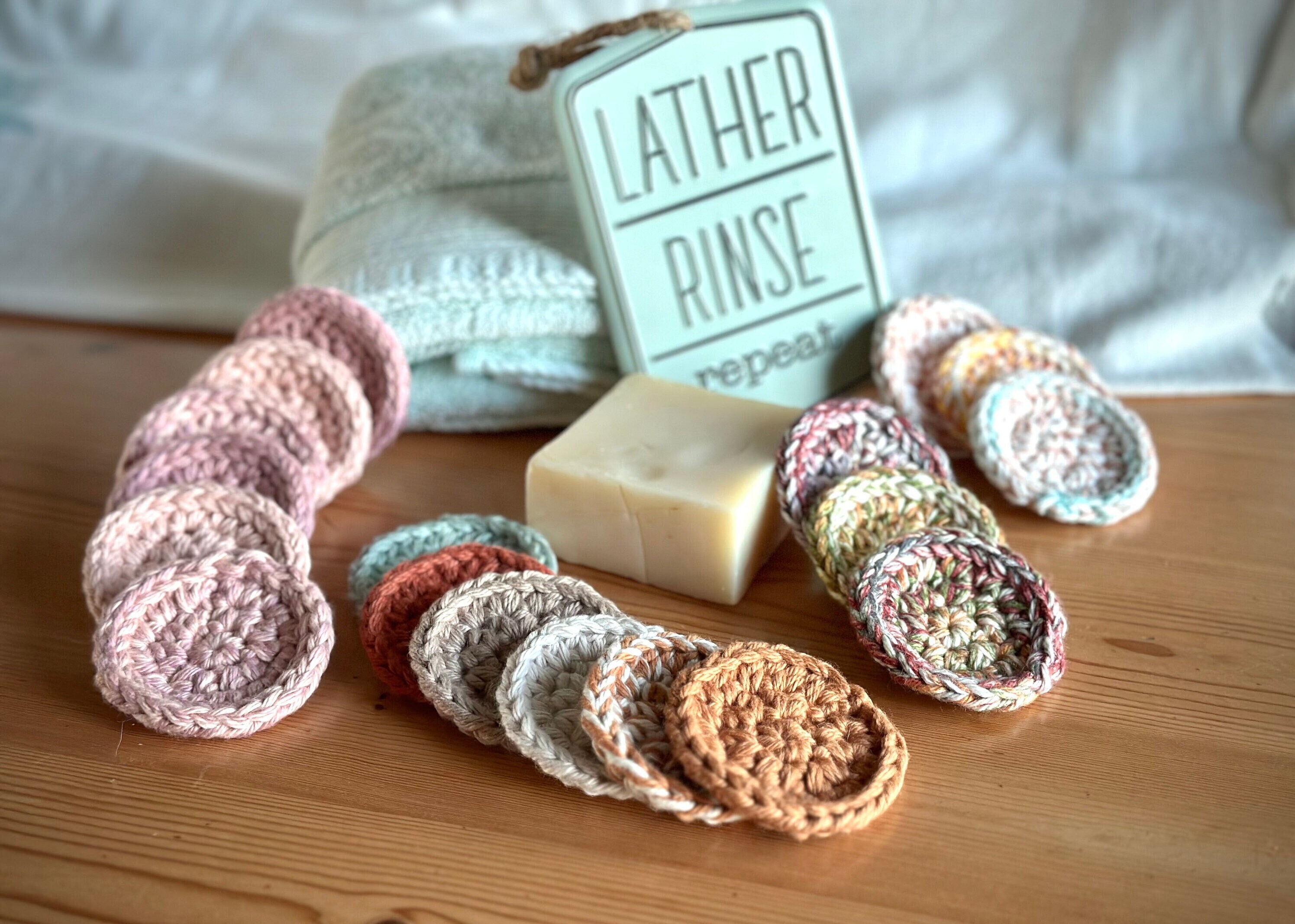 Crochet Makeup Remover Pads: Reusable Cotton Facial Rounds, Set of 6
