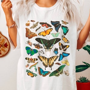 Vintage Butterfly & Moth Tshirt, Cottagecore Moth Shirt, Butterfly Cottagecore Shirt, Vintage Moth Shirt, Vintage Butterfly Tee,Nature Lover