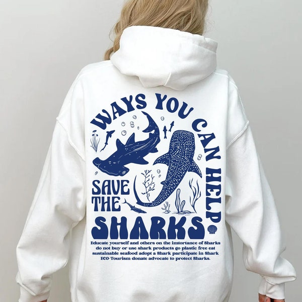 Save The Sharks Hoodie or Sweatshirt Respect the locals Shirt, Shark Tee, Shark Week, Summer New Ocean Sweatshirt, Shark Lover Gift,Oversize