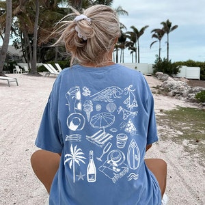 Comfort Colors Summer Vacation Beach Shirt Coconut Girl Sunset Oversized Tshirt Salty Mermaidcore Tee for Surfer Summer Vibes Trendy Beachy