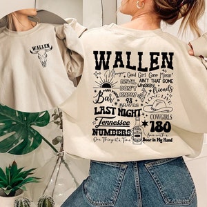 Vintage Wallen Country Music Sweatshirt, Vintage Concert Sweatshirt, Western Tour Shirt, Cowboy Vintage Wallen,Trendy Cowgirl,Cowboy Sweater