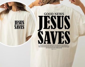 Ästhetik Jesus rettet Shirt Komfort Farben Christliche Bekleidung Christliche TShirt Jesus Bekleidung Christliche Streetwear Kleidung Trendy Bibel Vers