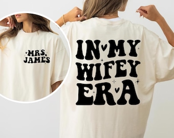 In My Wifey Era Shirt, Custom Wifey Shirt, Comfort Colors Pocket Shirt, Wedding Gifts, Bride Gifts, Trendy Bachelorette Shirt, Wife T-shirts