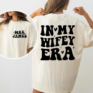 In My Wifey Era Shirt, Custom Wifey Shirt, Comfort Colors Pocket Shirt, Wedding Gifts, Bride Gifts, Trendy Bachelorette Shirt, Wife T-shirts