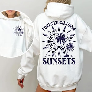 Coconut Girl Sunset Oversized Hoodie&Sweatshirt Summer Vacation Beach Shirt Salty Mermaidcore Sweatshirt for Surfer Summer Vibes Surf Trendy