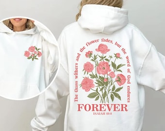 Sudadera con capucha de Jesús, sudadera cristiana estética, camiseta religiosa para mujer, camiseta con versículo bíblico, regalos cristianos para mujer, sudadera con capucha cristiana con flores, fe