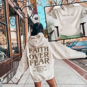 Faith Over Fear Christian Hoodie, Jesus Hoodie, Christian Sweatshirt, Trendy Hoodie, Bible Verse Shirt, Aesthetic Clothes, Aesthetic Hoodie