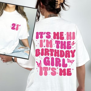 Personalized It&#39;s me Hi I&#39;m the Birthday Girl It&#39;s Me Shirt, Custom Birthday Age Hoodie, It&#39;s me Hi T-Shirt,Personalized Birthday Shirt