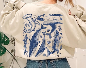 Whale Shark Sweatshirt and Hoodie Beachy Hoodie Shark Hoodie Coconut Girl Christian Crewneck Faith Over Fear Surf Hoodie Beach Tumblr Sweat