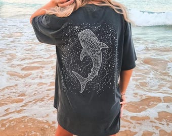 Whale Shark T-shirt for Ocean Lovers Gift Minimalist Sea Shirt Coconut Beachy Girl Shirt Gift Sea Animals Unisex Shirt Gift Shark Lovers Tee