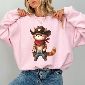 Cowboy Cat Tshirt, Meowdy Partner Sweatshirt, Cozy Cat Sweatshirt, Western Cat T-Shirt, Retro Funny Cat Sweatshirt, Cat Lover Gift Ideas