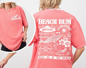 Comfort Colors Beach Bum Shirt, Beachy Shirt, Summer T Shirt, Preppy Shirt Y2k Wearing Coconut Girl Tee Shark Lover Gift, Ocean Surf Shirt