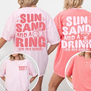 Beach Bachelorette Shirts, Bachelorette Party Shirts, Beach Wedding Gift, Sun Sand Ring on My Hand Tee, Bridesmaid Shirt, Luxury Bach Merch