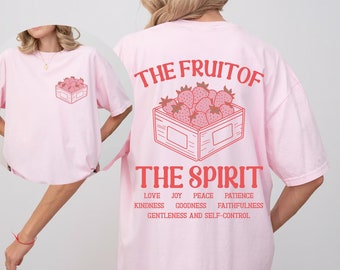 The Fruit Of The Spirit Tshirt, Comfort Colors Christian Apparel Shirt, Strawberry Tee, Bible Verse, Jesus Shirt, Preppy Stuff Verse Shirts