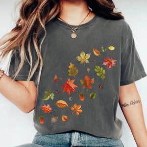 Comfort Colors Thanksgiving Shirt, Fall Shirts for Women, Vintage Fall Leaves Shirt, Fall Vibes Shirt, Womens Fall Shirt, Pumpkin Season Tee