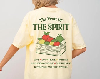 The Fruit Of The Spirit Tshirt, Comfort Colors Christian Shirt, Bible Verse Shirt, Christian Apparel Apple Top, Jesus Preppy Stuff Verse Tee