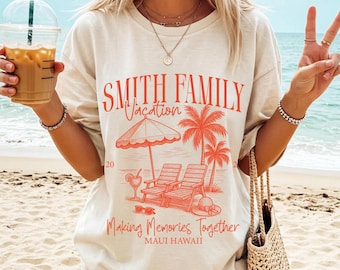 Benutzerdefinierte Familienurlaub Shirts, personalisiertes Familienstrand Ausflug Shirt, Erinnerungen zusammen passendes T-Shirt machen