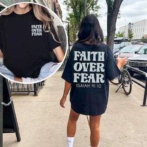 Faith Over Fear Christian Hoodie or Sweatshirt, Bible Verse Clothes, Aesthetic Christian Sweatshirts, Jesus Hoodie, Church Hoodie, Trendy
