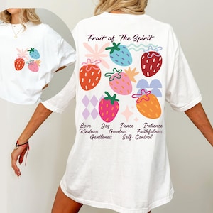 Christian Shirt, Boho Christian T-shirt, Custom Comfort Colors, Bible Verse T-Shirt, Faith Top, Religious Apparel for Women, Fruit of Spirit
