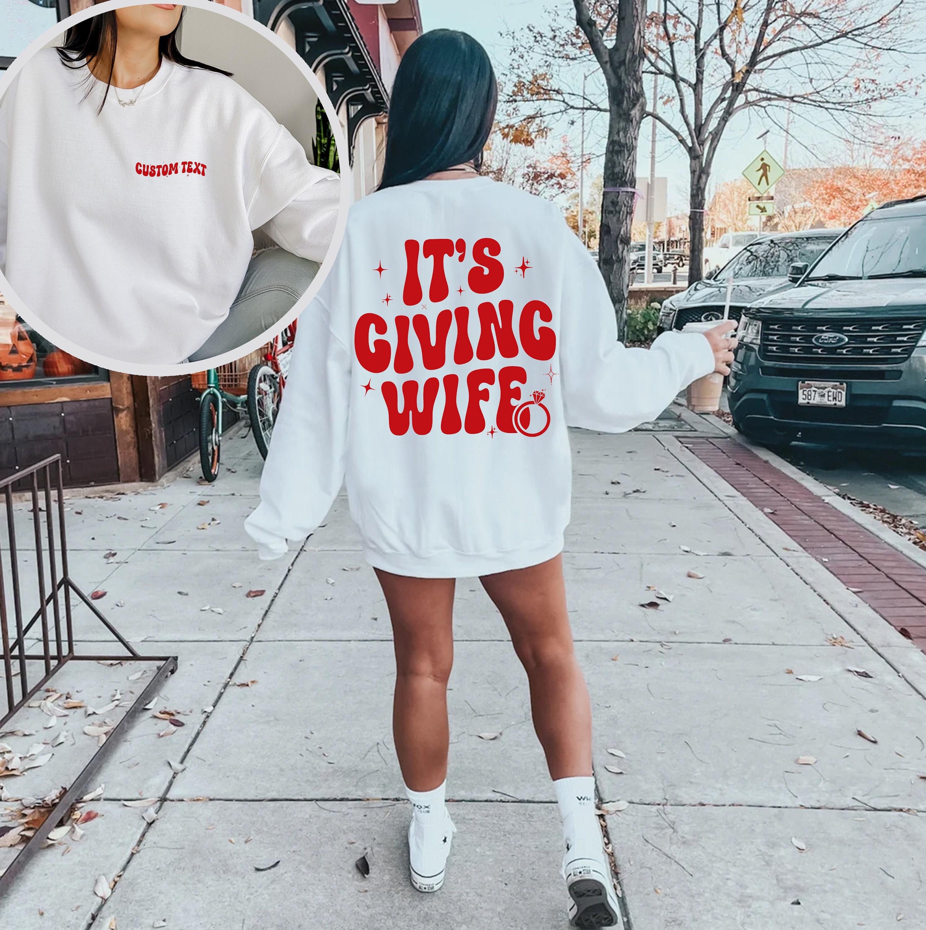 It's Giving Wife Sweatshirt, It's Giving Wife Crewneck, Newlywed Shirt, Trendy Just Married Hoodie, Bride To Be Shirt, Bachelorette Gift,652