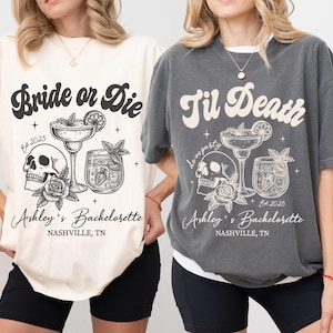 Bride Or Die Gothic Bachelorette Shirts Gothic Bride Shirt Comfort Colors® Skeleton Maid Of Honor Shirt Till Death Do Us Party Tee Bach Club