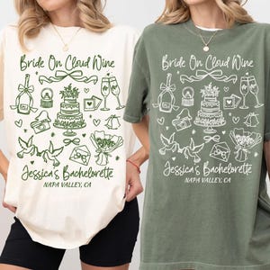 Wine Bachelorette Party Shirts Custom Bachelorette Party Shirts Bride on Cloud Wine Bridal Party Shirts Luxury Bachelorette Comfort Colors