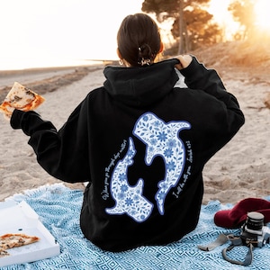 Vintage Whale Shark Floral Hoodie, Beachy Hoodie, Jesus Hoodie, Christian Crewneck Beachy Ocean Summer Top, Whaleshark Hoodie, Coconut Girl