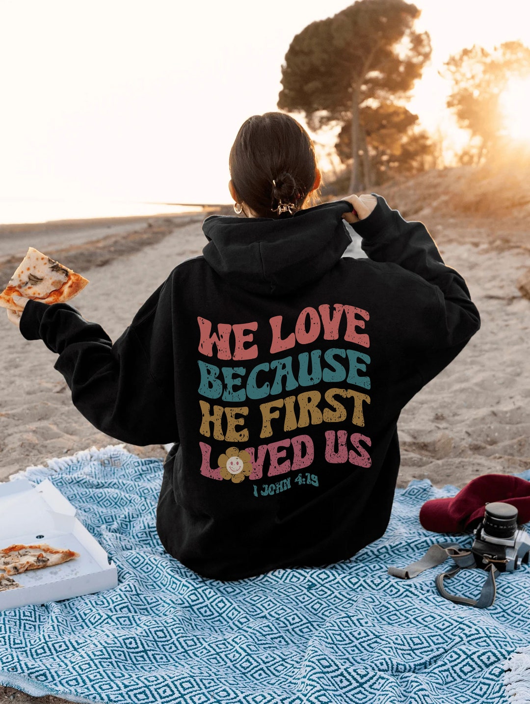 We Love Because He First Loved Us Aesthetic Christian Hoodie women s Religious Hoodie bible Verse Hoodie trendy Faith Hoodie catholic Gifts Etsy