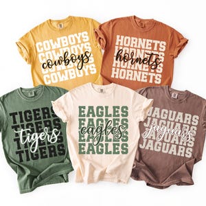 Comfort Colors® Custom School Mascot Shirt, Retro Game Day T-Shirt, Game Day, Personalized Spirit Shirt, Touchdown Season, Sports Shirt