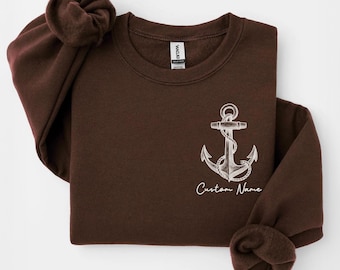 Custom Anchor Shirt: Personalized Boat Owner Gift, Nautical Sailing Sweatshirt, Naval Captain T-Shirt, Anchor Hoodie