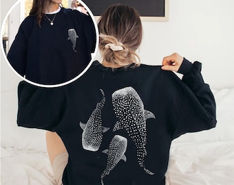 Walhai Sweatshirt, Ozean inspirierter Stil Hoodie für Ozean-Liebhaber Geschenk, Tauch Mädchen Hoodie, Kokosnuss Beachy Mädchen T-Shirts, Meer Leben Geschenke