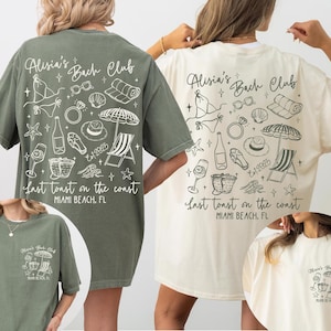 Custom Beach Bachelorette Party Shirts, Last Toast On The Coast, Custom Location, The Bach Club, Luxury Bachelorette, Custom Bride Shirt