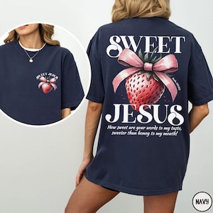 Boho Coquette Christian Shirt Pink Bow Faith Shirt Bible Verse Shirt Women Christian Gifts Religious Women Gift Jesus Apparel Sweet Jesus
