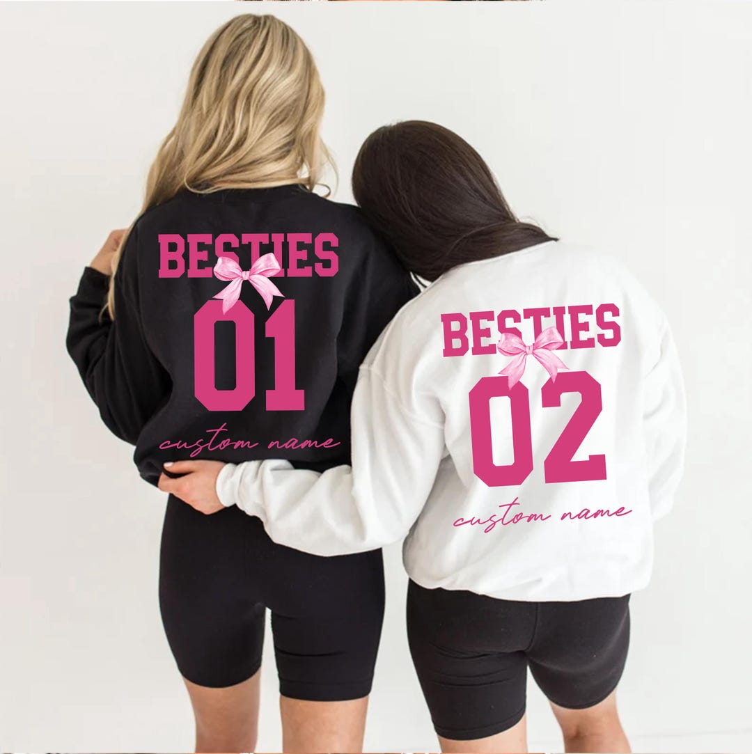 Custom Name BFF Shirt, Personalized Coquette Best Friend Sweatshirt ...